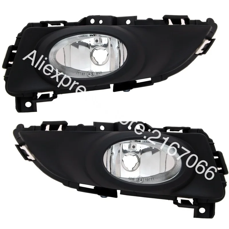 Driving Side + Passenger Side Fog Lights Assembly 3 MA2592113 MA259311 1 Pair labwork Replacement for 2007 2008 2009 Mazda 3 Left Right 9006 55W 3000K 12V Fog Lights Driving Lights 