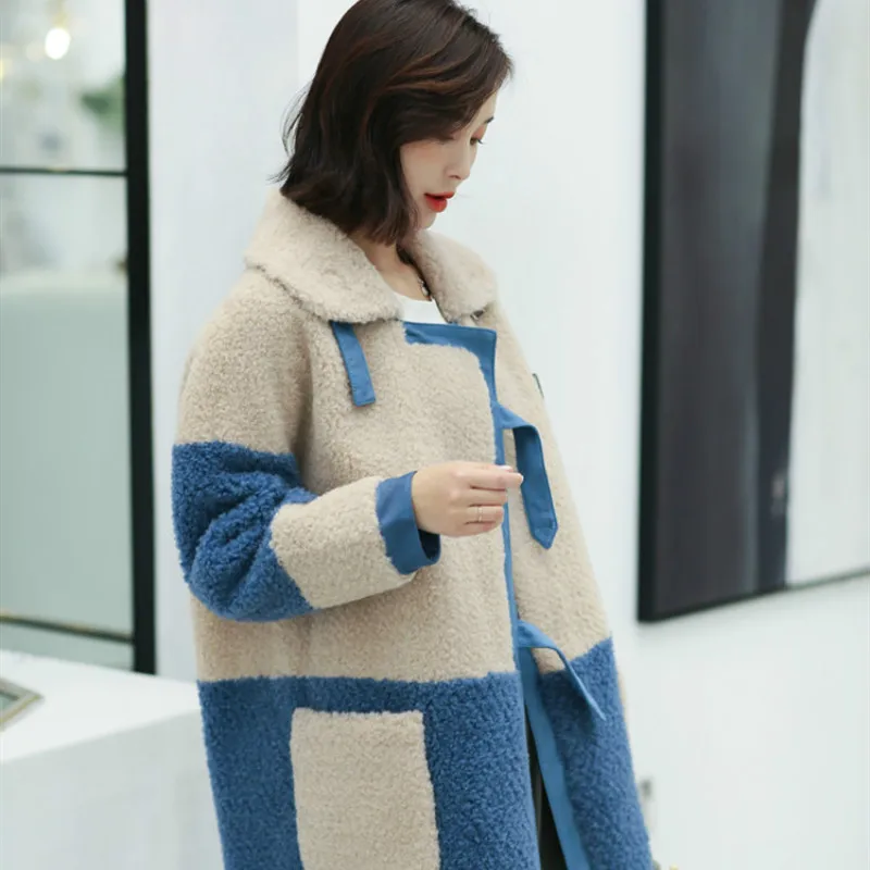 

Winter Coat Women Sheep Shearing Real Fur Coat Casual Oversize Wool Jacket for Womens Clothing Abrigos Mujer Invierno 2019 YY536
