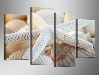 

Hot Sell 4 panel Beautiful Star Shells Large HD Picture Modern Home Wall Decor Canvas Print Painting For House Decorate