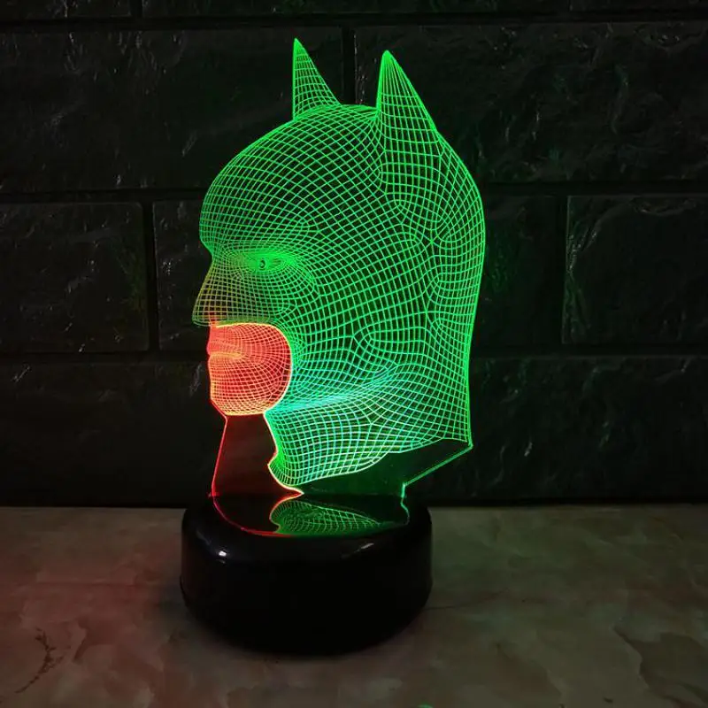 

Masked Man Led 3d Visual Night Table Lamps 3d Light Creative Color Touch Charging Lovely 7 color change 3D Lamp
