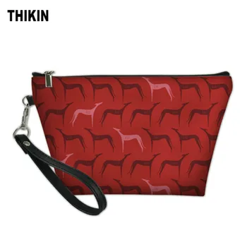 

THIKIN Fashion Greyhounds Print Women Makeup Bags Toiletries Organizer Cosmetic Bag Female Cases Custom Girls Make Up Box