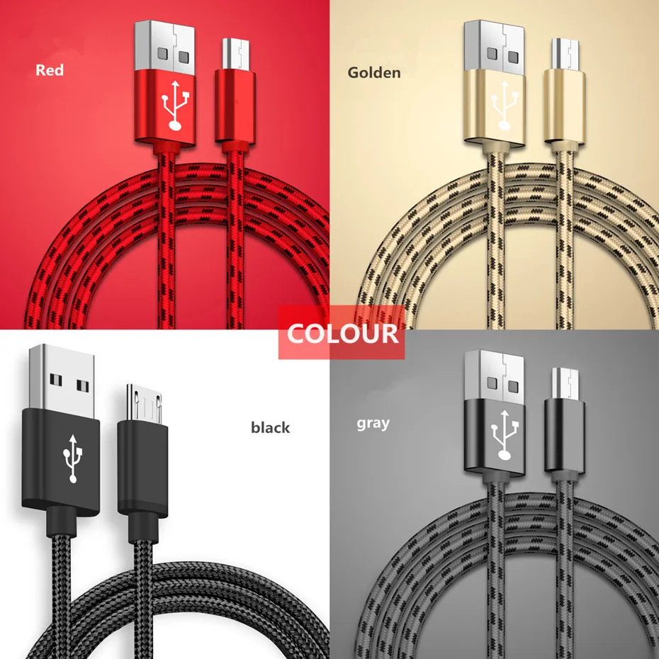 BOOLAEO المصغّر usb كابل الشاحن لسامسونج Xiaomi هواوي لينوفو LG شاحن هاتف محمول يعمل بنظام تشغيل أندرويد سريع شحن سلك Microusb كابل بيانات سلك