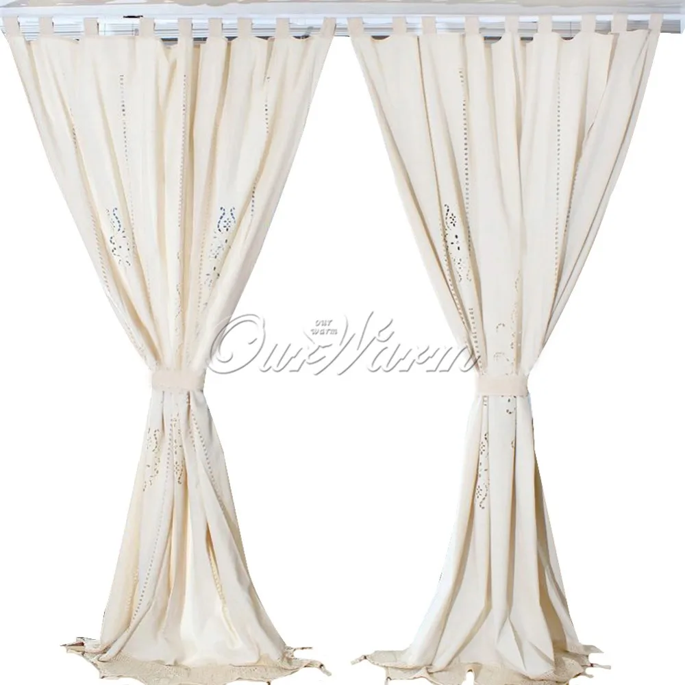 beige tab top hollow cotton linen lace crochet curtain for living beige tab top hollow cotton linen lace crochet curtain for living