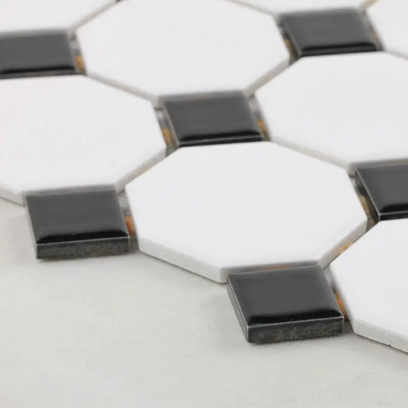 Free Shipping Mosaic Tiles Sheet Black White Octagon Glazed Porcelain Tile Backsplash Slip Bathroom Floor Tile Ceramic Designs Ceramic Oscillator Ceramic Knobs For Cabinetsceramic Stair Tile Aliexpress