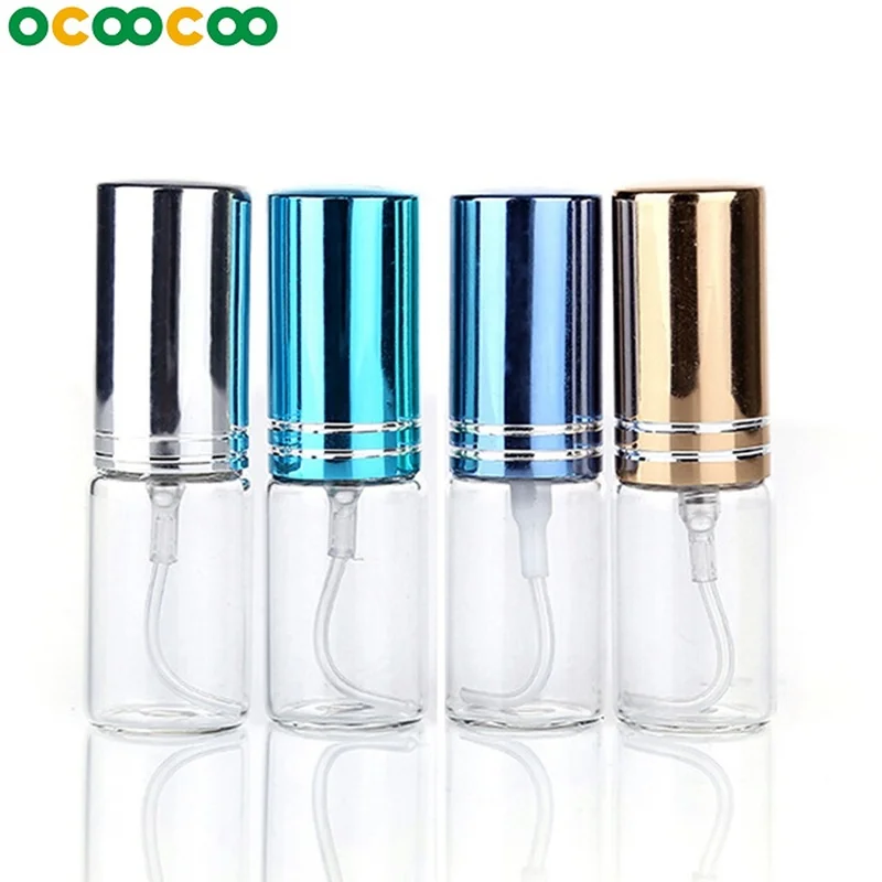 

1pcs 5ml/10ML Portable Colorful Glass Refillable Perfume Bottle With Atomizer Empty Cosmetic Containers With Sprayer For Travel