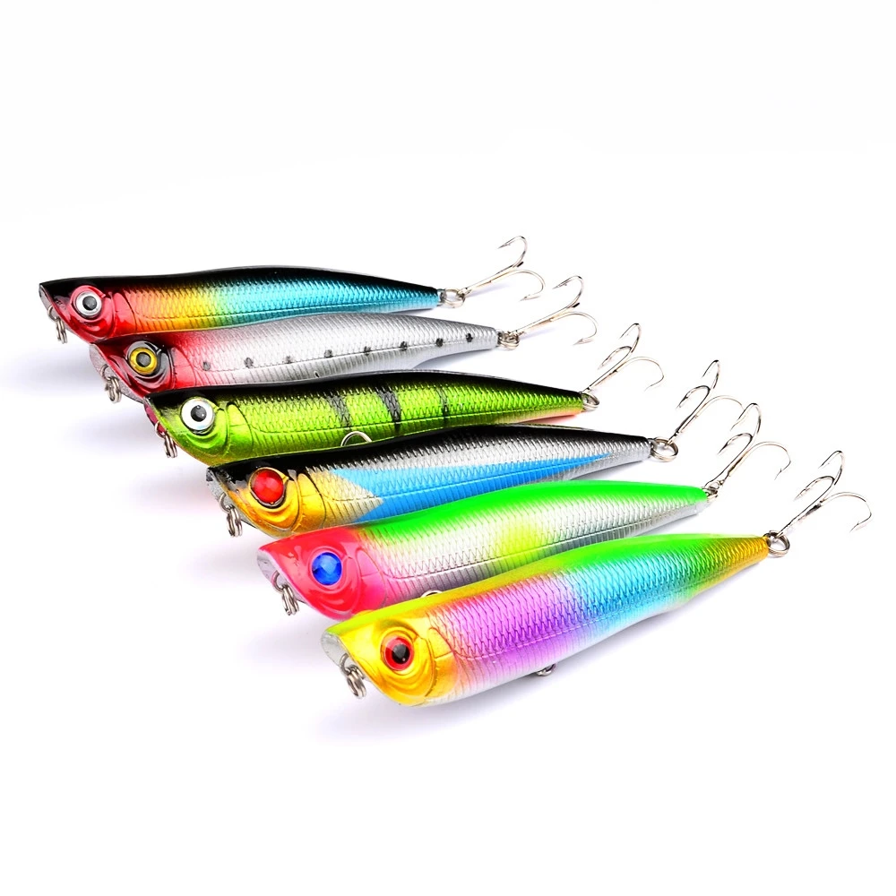 

1pcs/lot 10.5cm 15.8g Top water lures Popper Fishing Lure 3D Eyes Pesca isca Artificial hard bait Floating Fishing Wobblers
