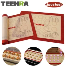TEENRA 2 шт./компл. с антипригарным покрытием коврик для макарон силиконовый коврик для выпечки вкладыш термостойкий Противень Набор кондитерских изделий