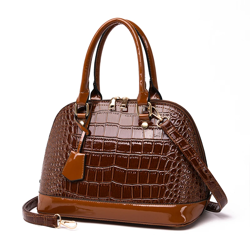 Toposhine лакированная кожа крокодиловая сумка дамская сумка новая модная простая темпераментная сумка через плечо