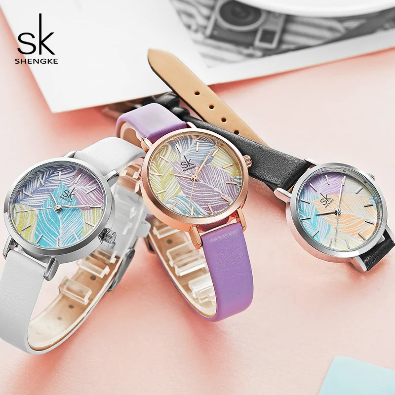 Shengke часы женские Брендовые женские модные кожаные часы Reloj Mujer SK креативные кварцевые часы лучшие подарки для женщин# K8057