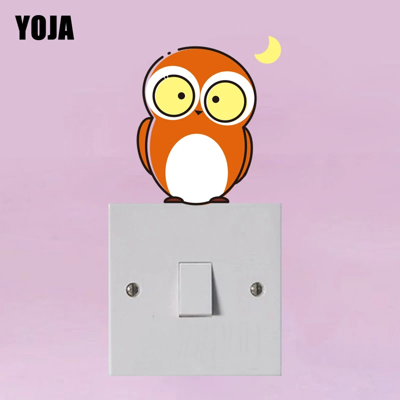 YOJA Coolest Owl Clock Switch Decor Living Room Bedroom Wall Personalized Decals 10SS0283 | Дом и сад