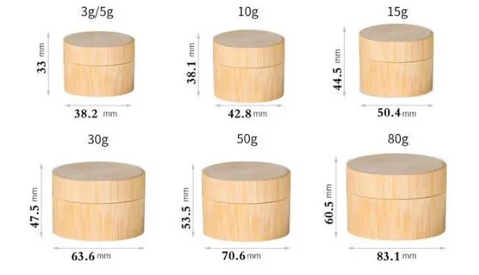 10 шт./лот 3 г 5 15 30 50 бамбуковая бутылка крем баночка для декора ногтей маска
