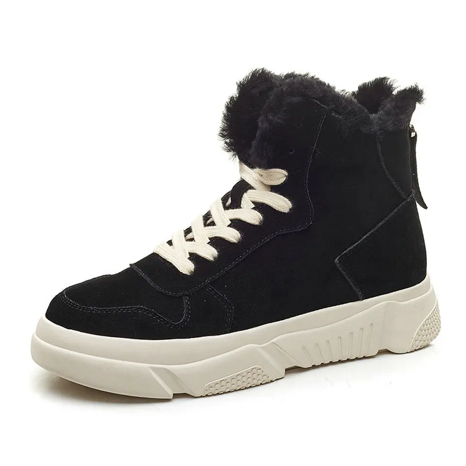Punta De Tamaño Eshtonshero Cargador gris Tobillo Motocicleta negro Botas 4 Zapatos Tacones Mujer La Nieve Suede Forrado Piel Señoras Planos Felpa Redonda Beige Mujeres 8 qOHqwv