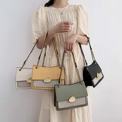 Плетение из искусственной кожи Стильные сумки через плечо для женщин модные простые женские сумки через плечо женские дорожные сумочки