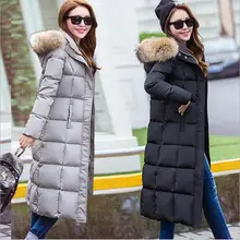 Женское пуховое пальто, зимнее, с капюшоном, с меховым воротником, длинная, облегающая, женская, толстая куртка, 90% белый утиный пух, Съемный шарф, новинка, AL02