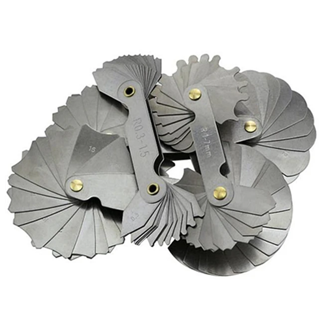 FJS 4 Pcs Radius Gauges Set R0.3 1.5/R1 7mm/R7.5 15mm/R15.5 25mm