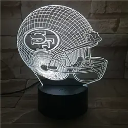 San Francisco 49ers 3D светодиодный ночник NFL Американский футбол клуб лампы USB Свет декор стола прикроватная ночник по сенсорным управлением