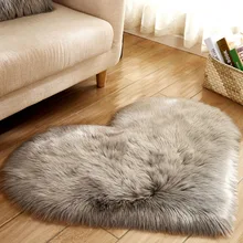 Ковры с сердечками, искусственная шерсть, овчина, ковер с длинным ворсом, искусственный коврик для пола, меховые простые пушистые мягкие коврики