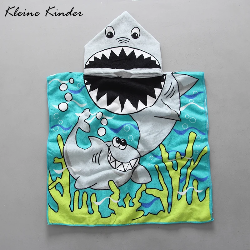 Quick dry towel microfiber towel cartoon shark print children bath