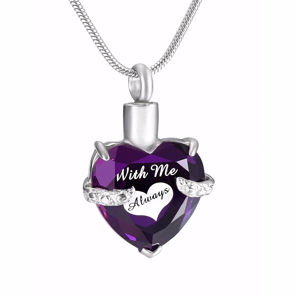 JJ001 Sympathy Gifts Multi colored Birthstone Heart Cremation Urn