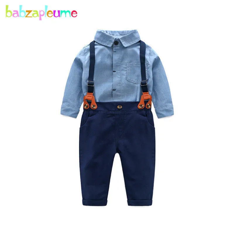 

2Piece Spring Autumn Wear Newborn Baby Clothes Boys Rompers Long Sleeve Cotton Bodysuit+Overalls Pants Kids Clothing Sets BC1750