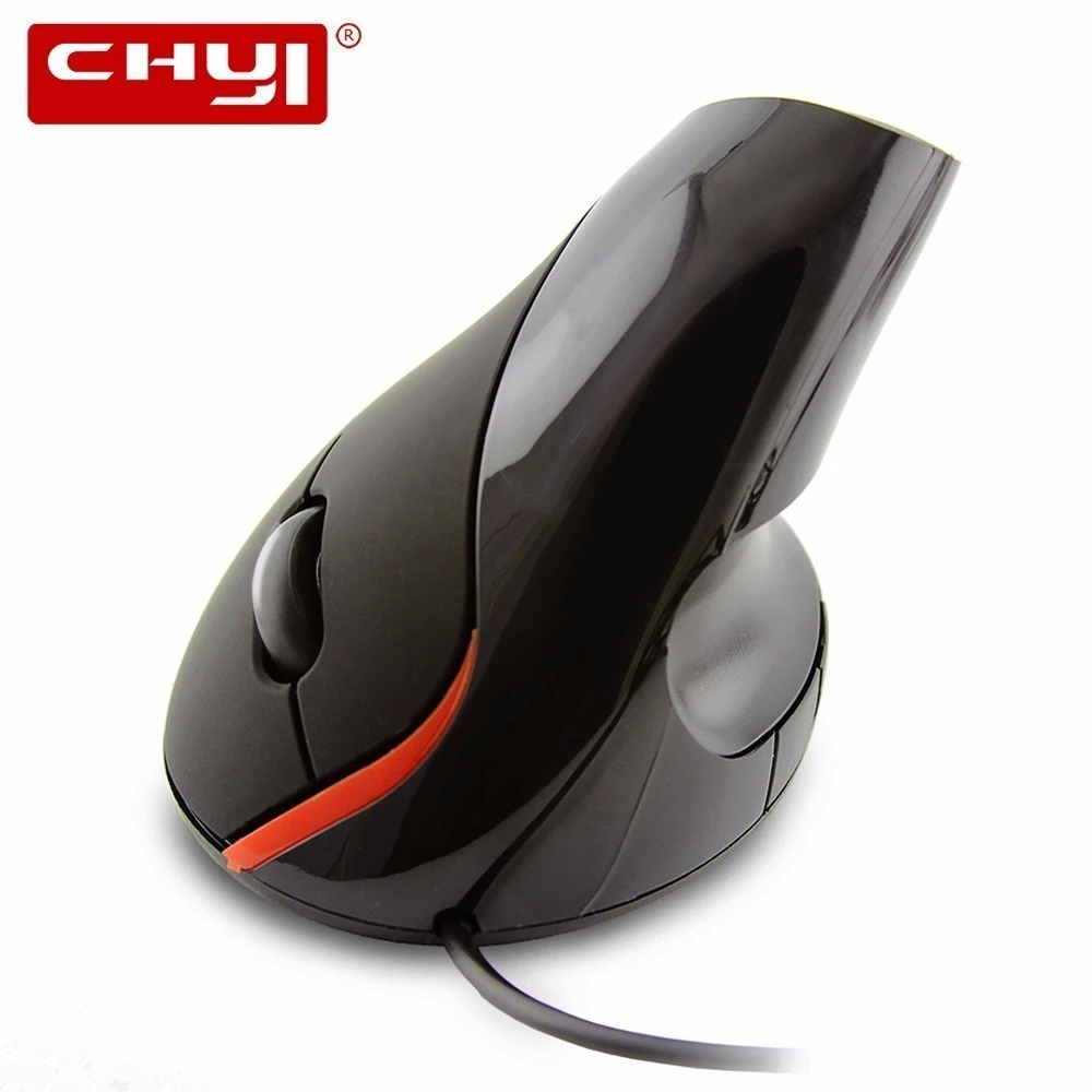 CHYI Vertical Ergonomic Computer Mouse Optical Wired USB Cable Stand