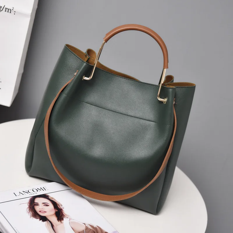 

Female bag bucket bag, 2019 new style European and American fashion contracted hand messenger bag