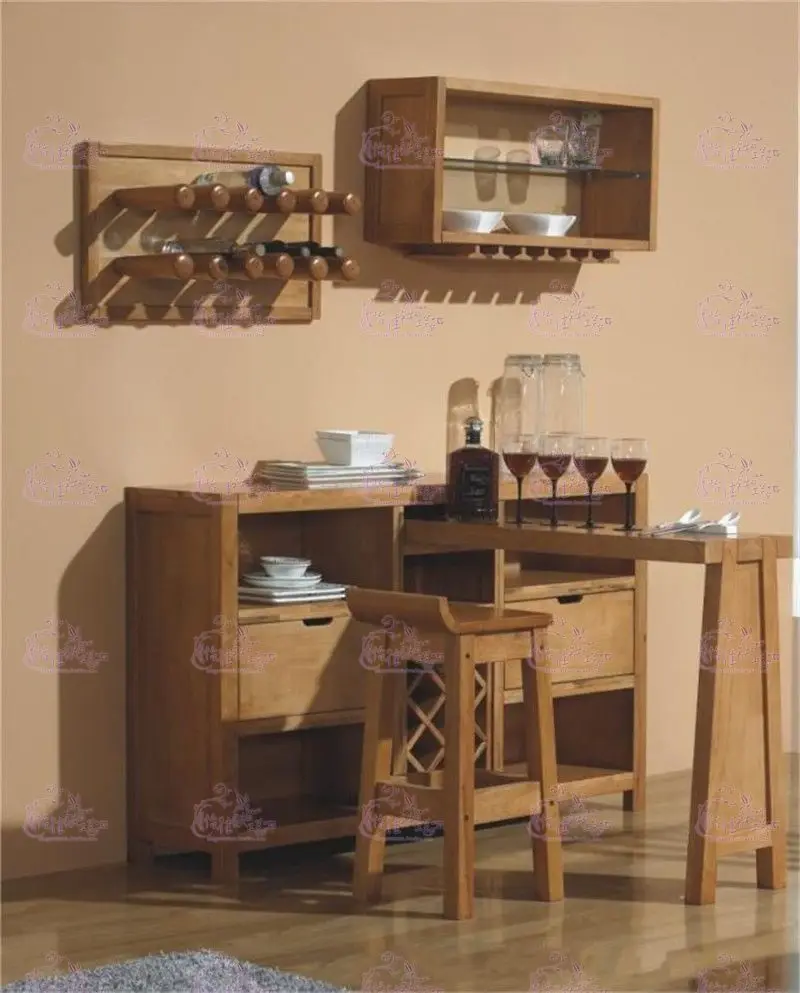 All Solid Wood Bar Table Bar Cabinet Wine Rack Wood Wine Rack Wine