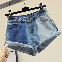 Новые летние модные супер шорты для женщин винтажные Широкие Женские Короткие повседневные джинсы студенческие горячие шорты