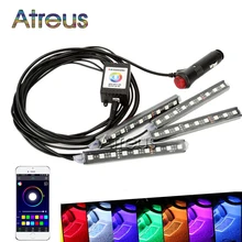 1 Набор, Автомобильный светодиодный RGB атмосферная лампа музыкальный или приложение Управление для Mercedes BMW E46 VW Passat B6 B5 Renault Audi A4 B6 аксессуары для Skoda