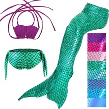 3 uds 8 colores chica traje De los niños traje De la Cola De Sirena nadar para chico Zeemeerminstaart Cola De Sirena Cauda De Sereia