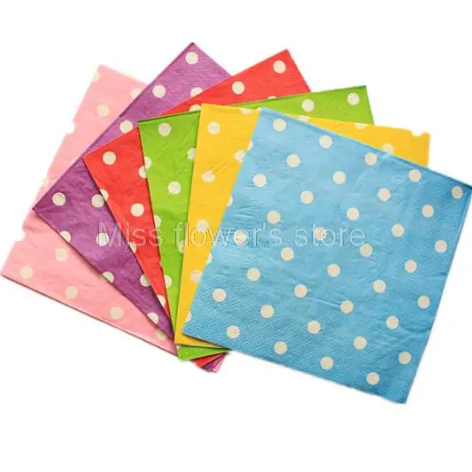 AEX Small Polka 2ply Party Paper Napkins Serviettes Tableware Dark Green