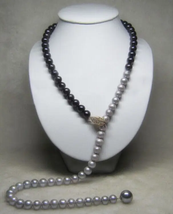 

HOT## Wholesale > Adjustable 10-11 MM south sea Multicolor gray white pearl necklace pendant 33