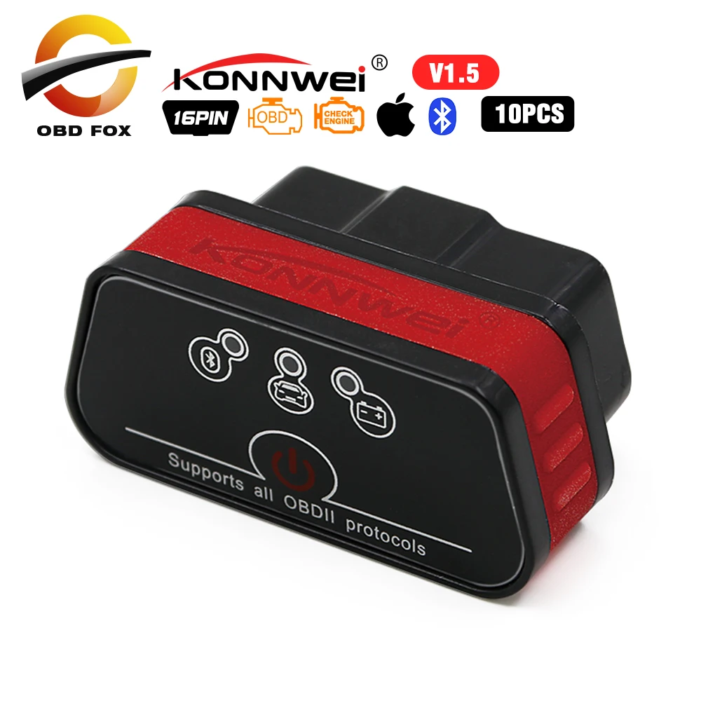 Автомобильный диагностический инструмент KONNWEI KW901 ELM327 OBDII Bluetooth сканирующий кВт 901