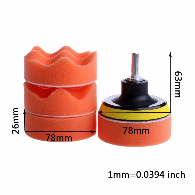 3-дюймовый подушка для полировки авто комплект для полировки колес автомобиля буфера+ M14 Дрель адаптер 7 шт