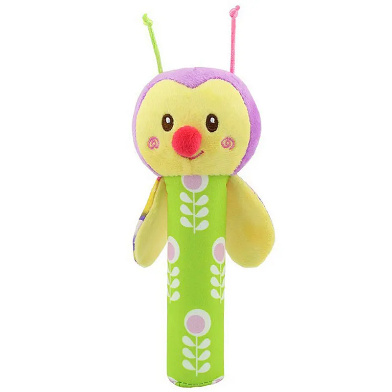 Baby Infant Newborns Plush Rattle Toy Hand Grasp Teethers Cute Animal Stuffed Handbell Ring Early Education Boys Girls Gift - Цвет: Bee