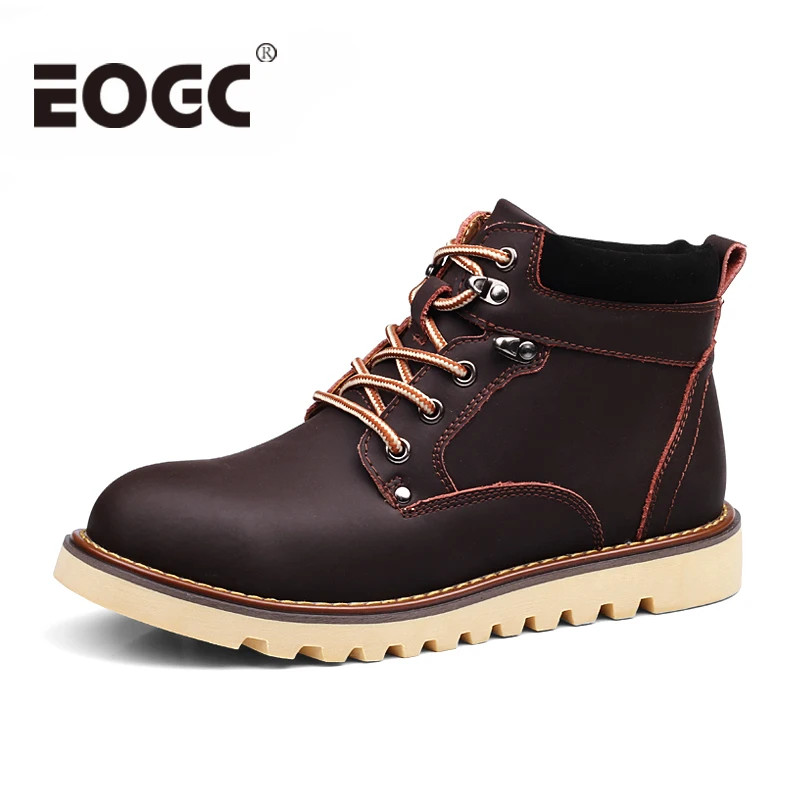

Genuine Leather Men Boots High Quality Ankle Boots For Autumn Winter man Shoes male bots Warm Men's Snow Shoes Work Size 38-46