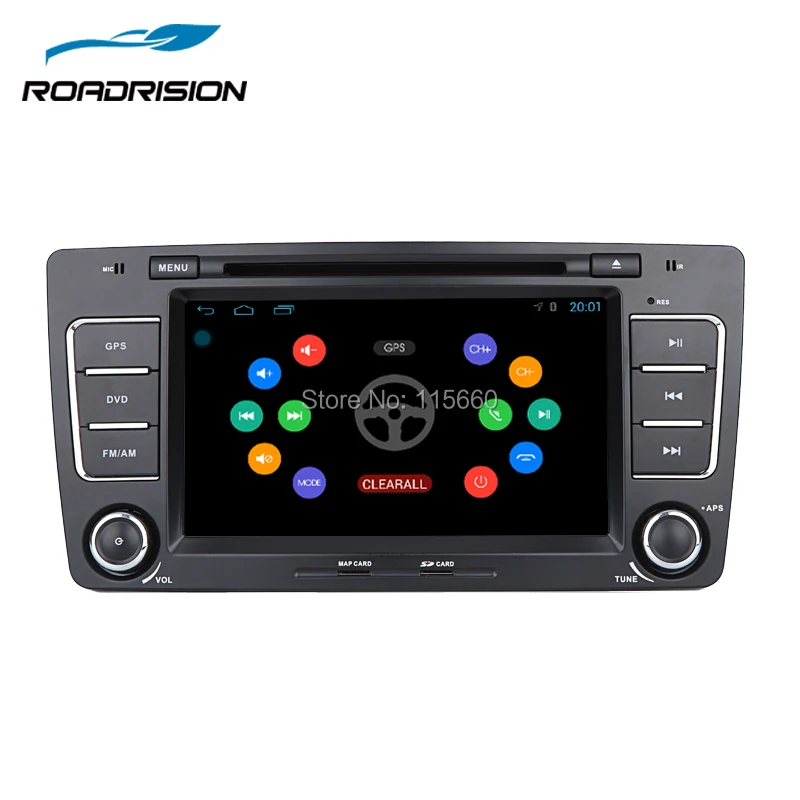 RoadRision 2Din Android 6 0 четырехъядерный 7 дюймовый автомобильный DVD плеер для Skoda Octavia 2009
