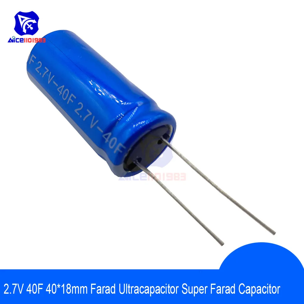 

Super Capacitor 2.7V 40F 40*18mm Low ESR High Frequency Super Farad Capacitor 2.7V40F 40x18mm for Car Vehicle Auto Power Supply