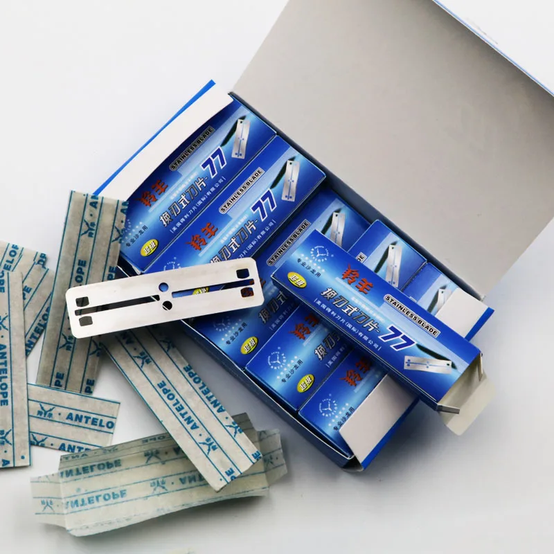 Бритвенные лезвия Antelope Super 77 100 шт. фирменные Безопасные для бритвы из нержавеющей