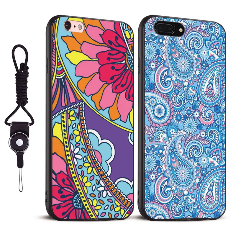 

Paisley Flower Colorful Floral Coque Phone Cases Shell Cover bag For Apple iPhone 5 5S SE 6 6S 6Plus 6sPlus 7 7Plus 8 8Plus X