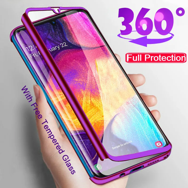 

360 Degree Protective Case For Samsung Galaxy A30 A40 A50 A70 A10 M20 A6 A8 Plus A9 A7 2018 S10 5G S10E S10 S9 Plus Phone Case