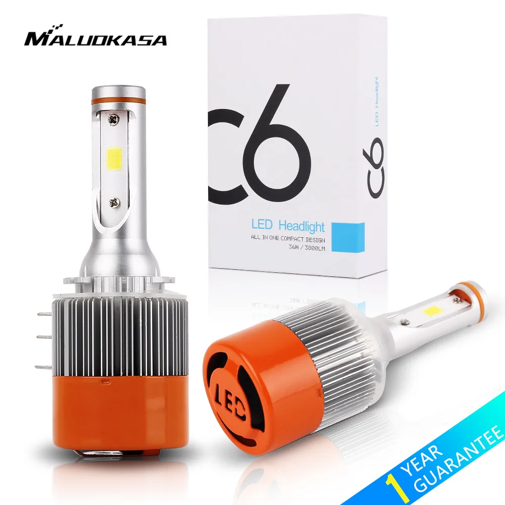 

MALUOKASA 2x H15 LED Bulb 72W 7600LM Wireless Car Headlight Lamp Conversion Kits Driving Light Sourcing 6000K For Audi BMW