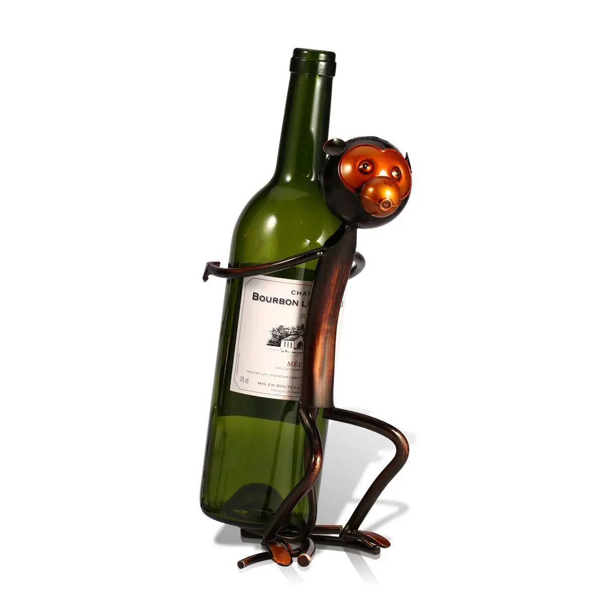 Tooarts обезьяна металлический держатель для вина в форме животного держатель вина полка скульптура Держатель Бутылки Кухня Бар Дисплей Декор для полки - Цвет: Two