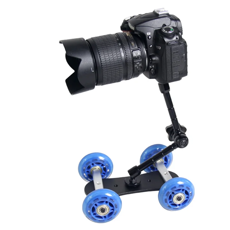 PULUZ YLG0105B Mini Scaled Camera Dolly Track Car Table Mobile Slider Video Track Rail Stabilizer for Canon/ Nikon / DSLR Camera
