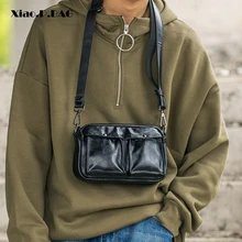 

Xiao.p Mens Messenger Bags Fashion PU Leather Bag Men Flap Black Small Leather Shoulder Bag Male Causal Crossbody Bags for Men