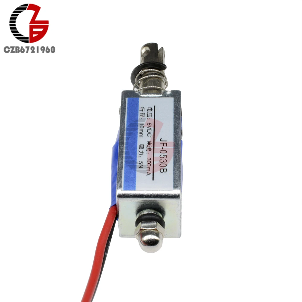 10pcs JF-0530B DC6V 300mA 5N//10mm Steady Pull-Push-Type Solenoid Electromagnet