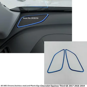 

For Chevrolet Equinox Third GE 2017 2018 2019 2020 Car Stainless Steel Front Dashboard Speaker Sound Ring Audio Trim Frame 2Pcs