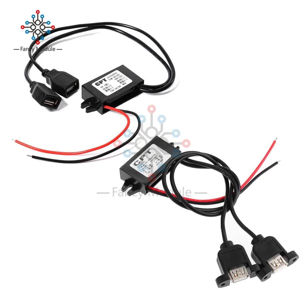 

DC-DC Car Power 12V to 5V 3A 15W Converter Module Micro USB Step Down Power Output Adapter Low Heat Auto Protection