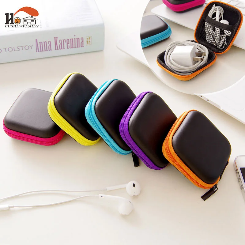 

CUSHAWFAMILY New square EVA Earphone Wire Organizer Box Data Line Cables Storage Box Case Container Organizer Coin Boxs
