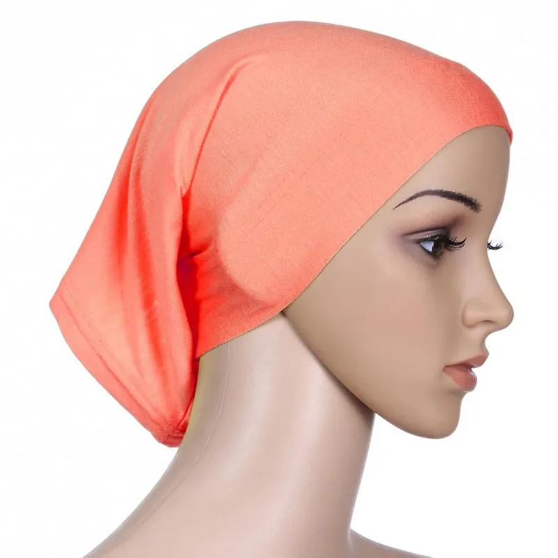 Новый Красочный под шарф эластичный капот Кепка кость Исламская Леди головной убор хиджаб
